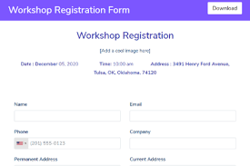 workshop registrations