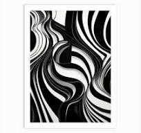 black white art print